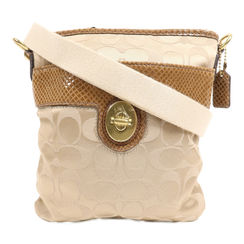 COACH 帆布Shoulder Bag金扣肩背袋-0