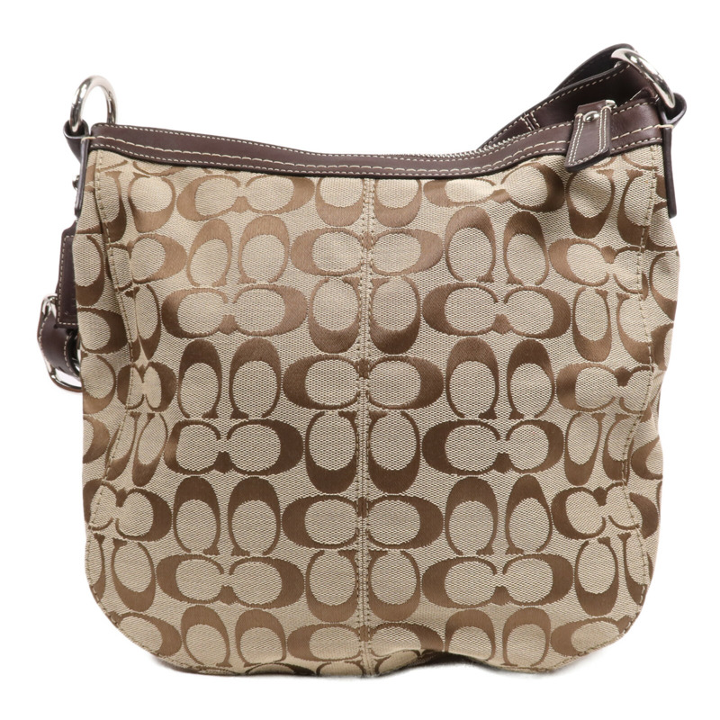 COACH 帆布Shoulder Bag銀扣肩背袋-1