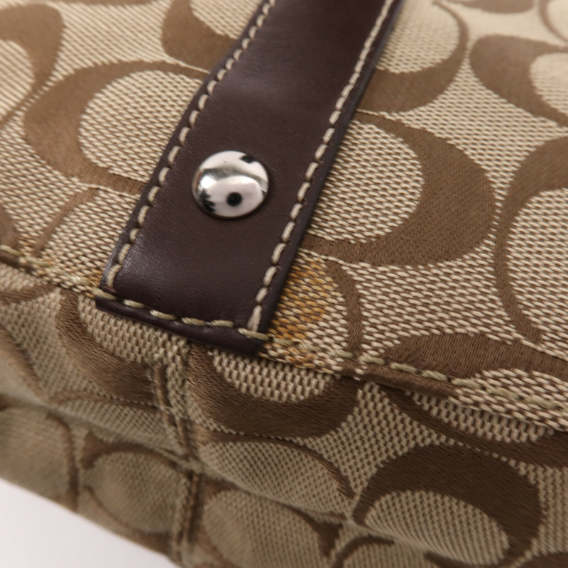 COACH 帆布Shoulder Bag銀扣肩背袋-8