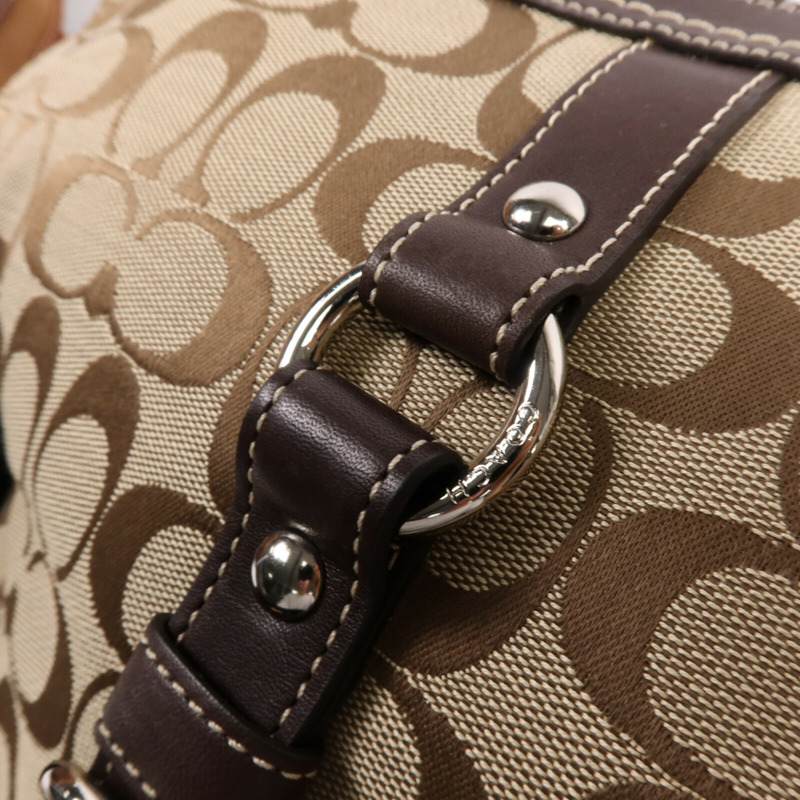 COACH 帆布Shoulder Bag銀扣肩背袋-11