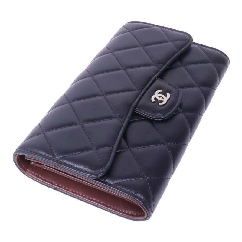 CHANEL 羊皮皮革Long Wallet銀扣長錢包-3