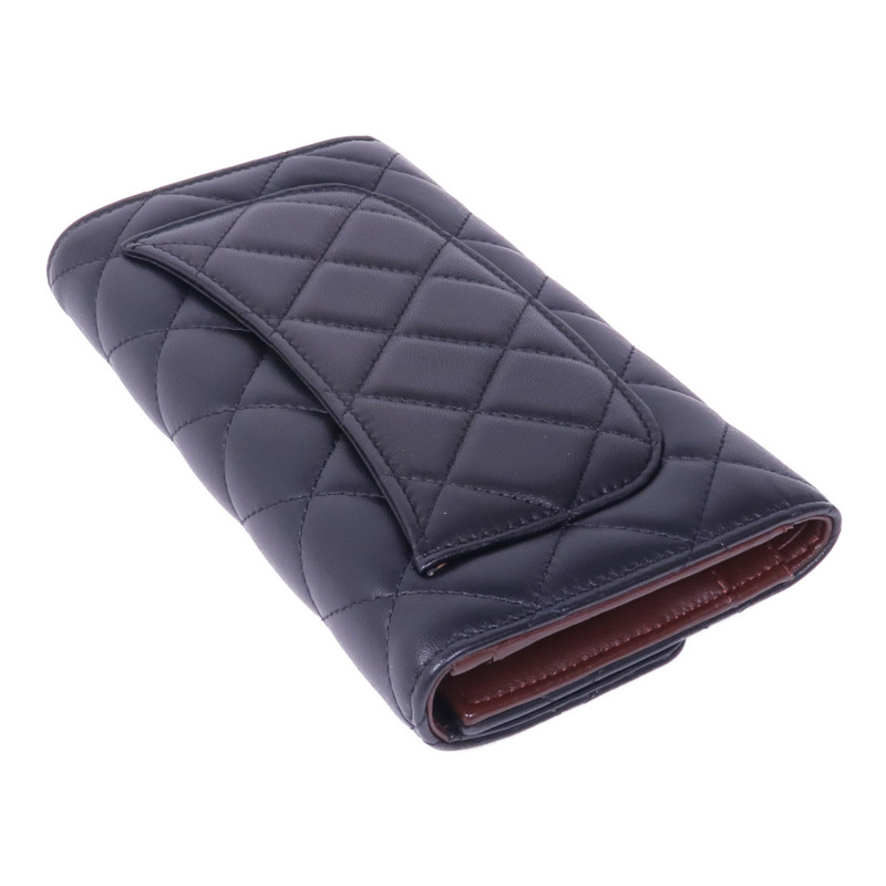 CHANEL 羊皮皮革Long Wallet銀扣長錢包-4