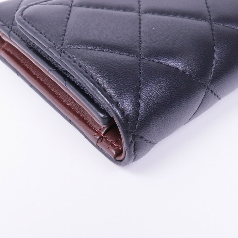 CHANEL 羊皮皮革Long Wallet銀扣長錢包-8