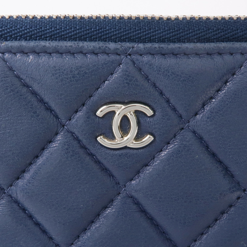 CHANEL 羊皮皮革Coin Purse銀扣零錢包-9