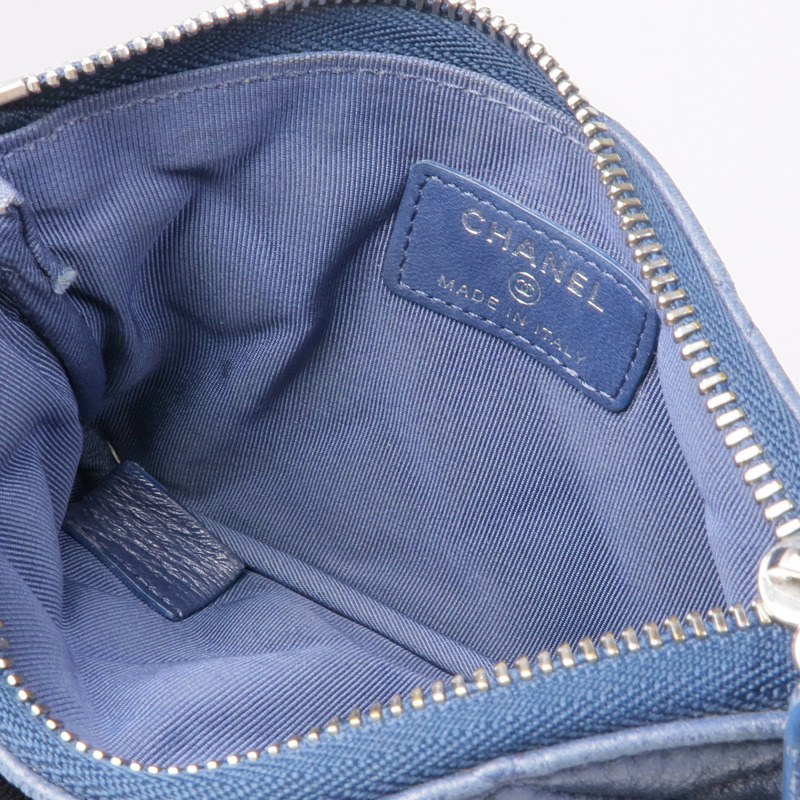 CHANEL 羊皮皮革Coin Purse銀扣零錢包-10