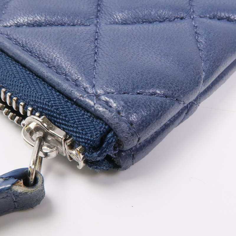 CHANEL 羊皮皮革Coin Purse銀扣零錢包-16