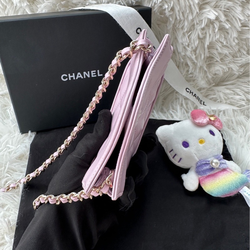 【配件：防塵袋 💕】Chanel 31bag 超mini supermini 粉色 粉紫色 金扣 手提 單肩 斜挎-3