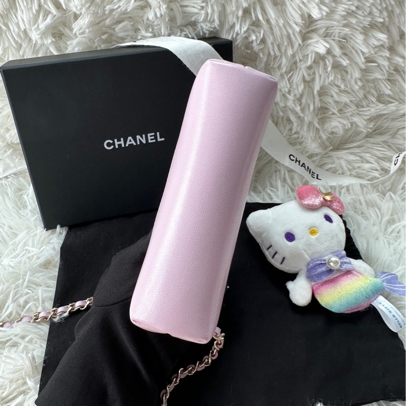 【配件：防塵袋 💕】Chanel 31bag 超mini supermini 粉色 粉紫色 金扣 手提 單肩 斜挎-4