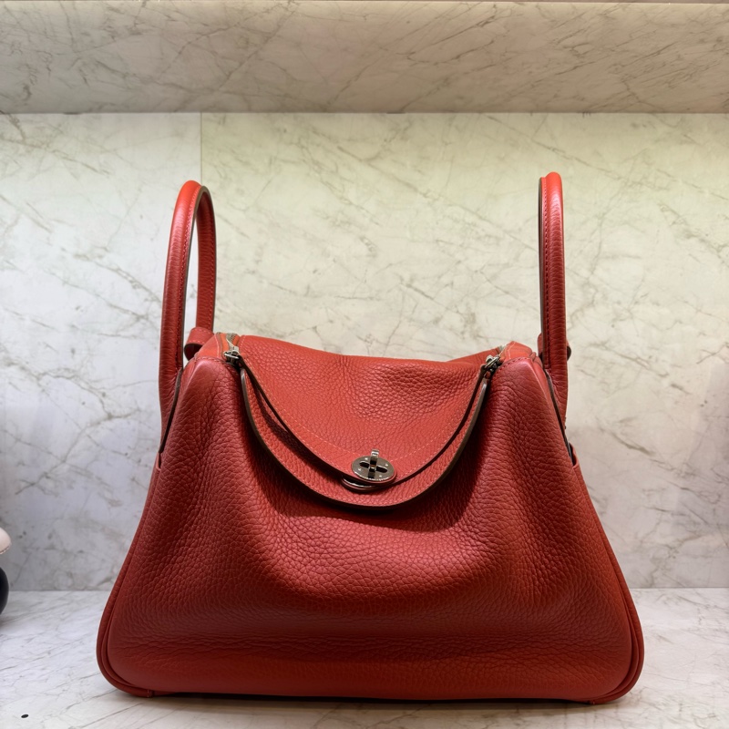 HERMES 橘紅色 TC皮 lindy30/框R刻-0