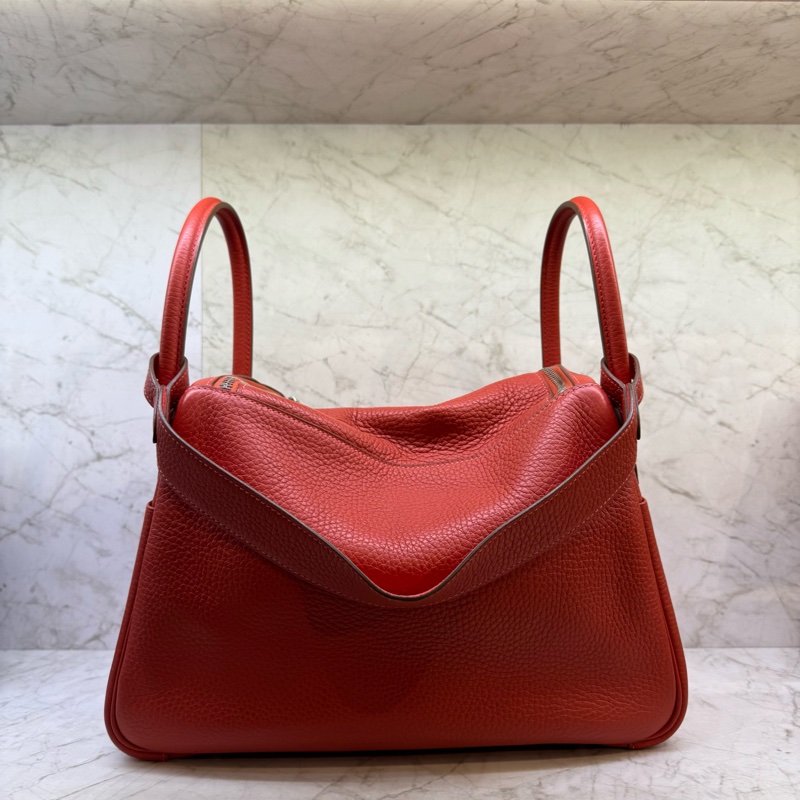 HERMES 橘紅色 TC皮 lindy30/框R刻-2