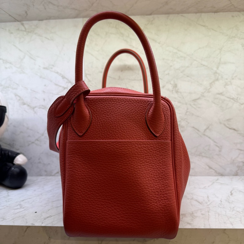 HERMES 橘紅色 TC皮 lindy30/框R刻-3