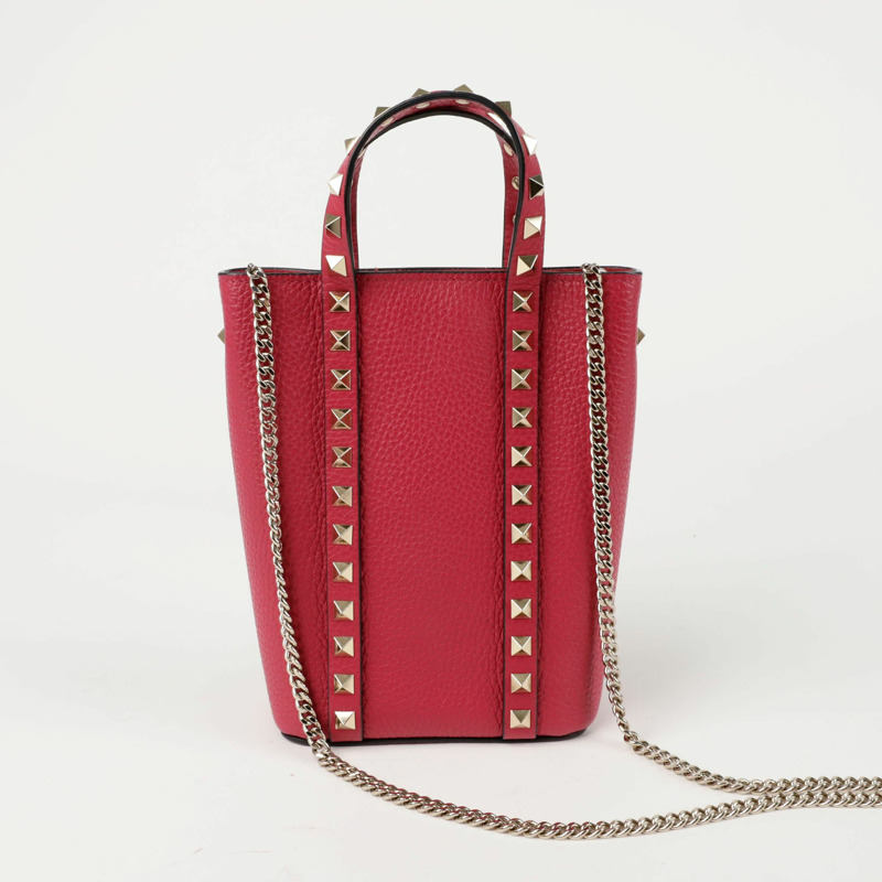 VALENTINO XW0P0X90 鉚釘鏈條手提單肩包-3