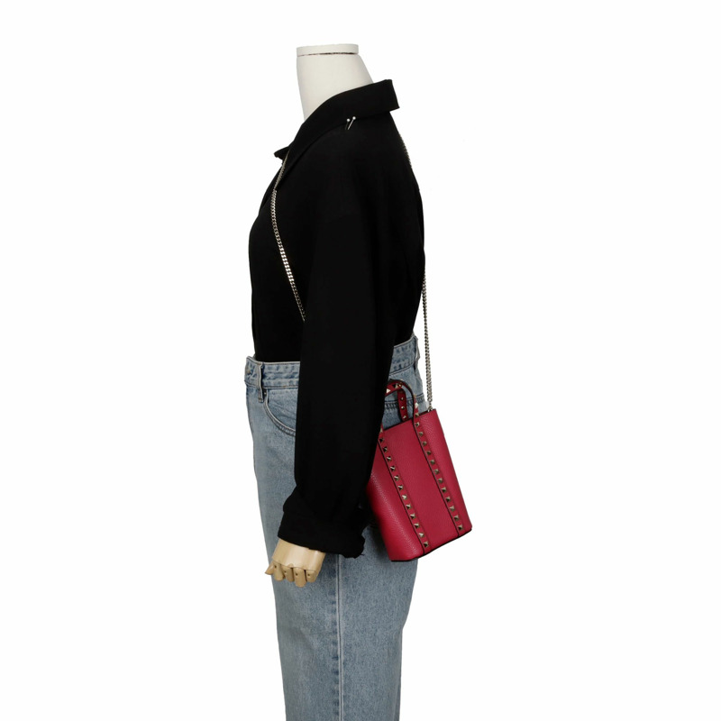 VALENTINO XW0P0X90 鉚釘鏈條手提單肩包-8