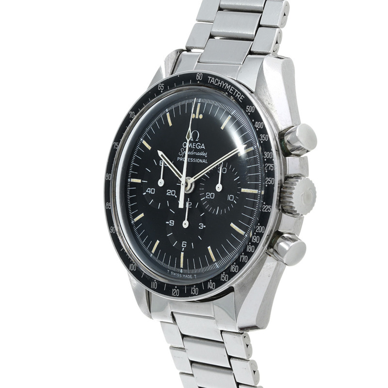 歐米茄超霸系列復古毛毛蟲錶帶 ST145.0022 黑色男士手動上鍊腕錶-2