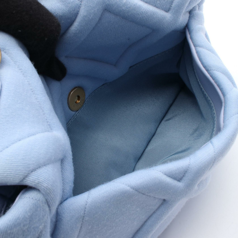 香奈兒 19 dix-neuf 鏈條肩挎包 棉質針織 藍色 二手 女士-7