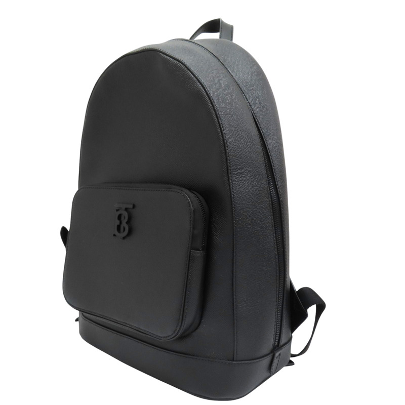 黑色 牛皮 PVC塗層帆布 後背包【BURBERRY 巴寶莉】-2