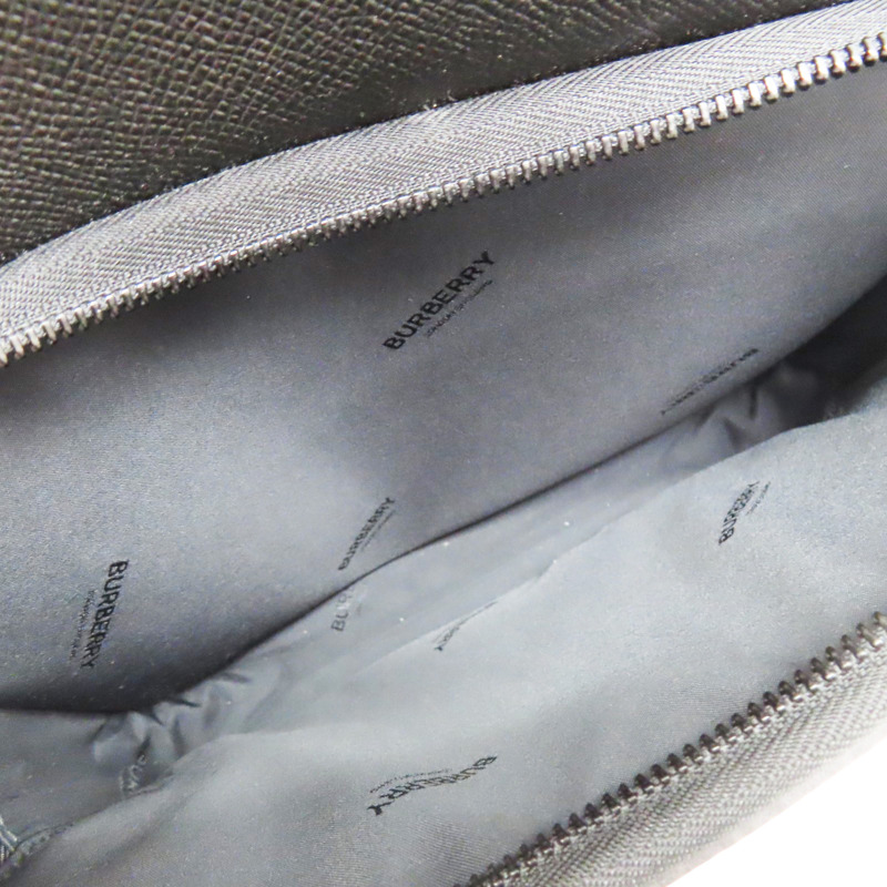 黑色 牛皮 PVC塗層帆布 後背包【BURBERRY 巴寶莉】-6