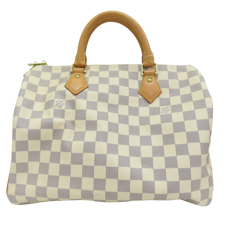 白色 棋盤格 PVC塗層帆布 Speedy Bandoriere 30 兩用包【LOUIS VUITTON LV 路易威登】 N41373-1