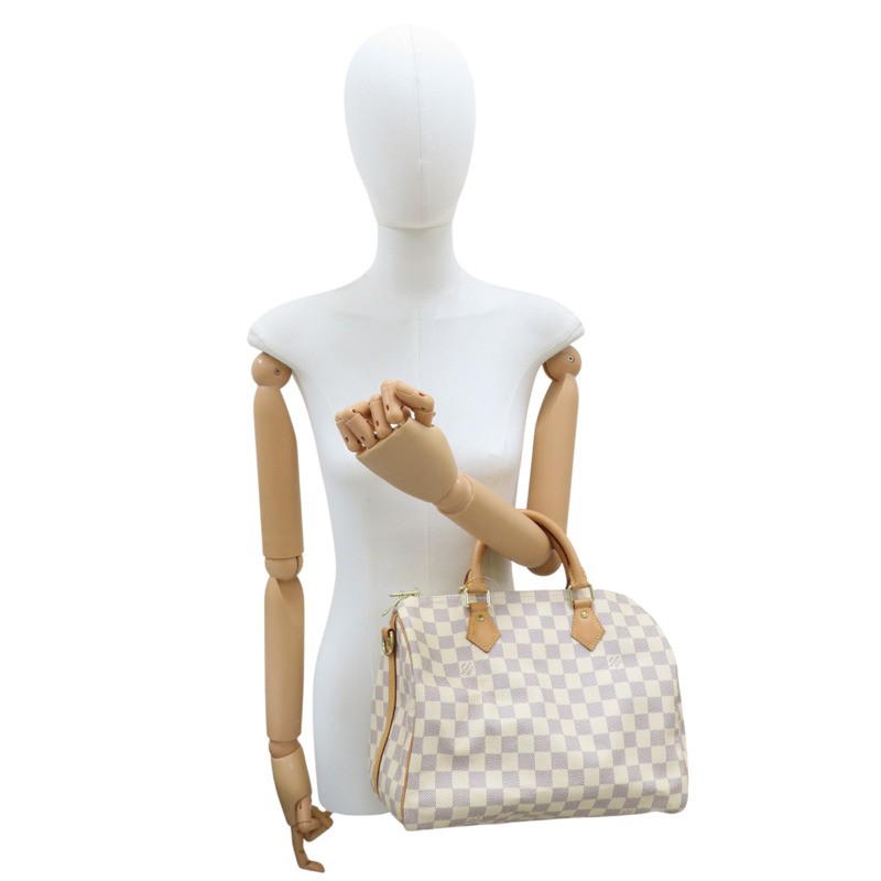 白色 棋盤格 PVC塗層帆布 Speedy Bandoriere 30 兩用包【LOUIS VUITTON LV 路易威登】 N41373-8