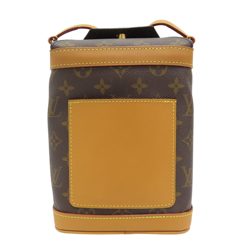 棕色 原花 PVC塗層帆布 Milk Box 肩背包 M44877-1