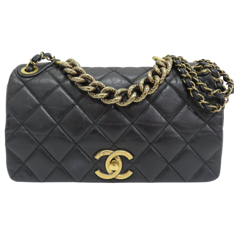 黑色 牛皮 兩用包 金釦【CHANEL 香奈兒】-0