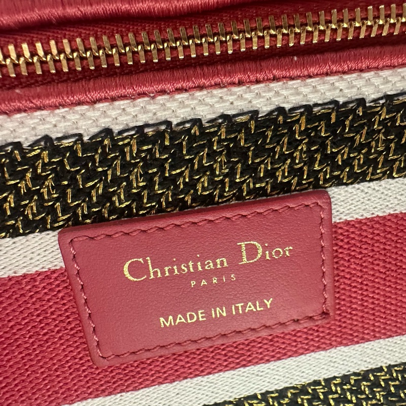 DIOR迪奥 Lady D-Lite 蝴蝶刺绣拼色戴妃包手提斜挎单肩包-6