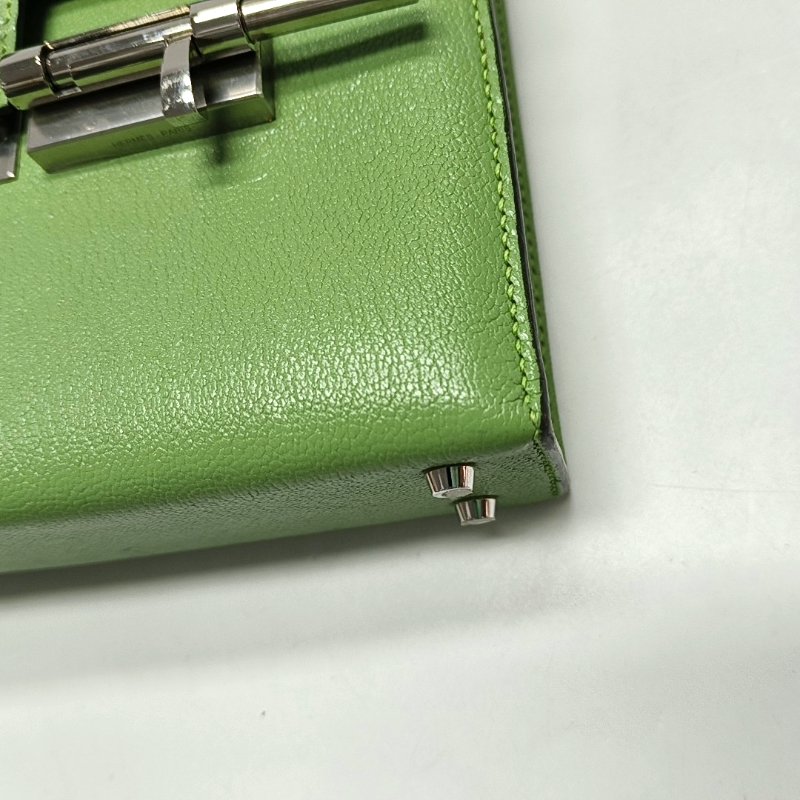 HERMÈS Verrou 仙人掌綠 Chèvre Mysore 山羊皮單肩包斜挎包 銀色五金 Y刻 9.8新-8