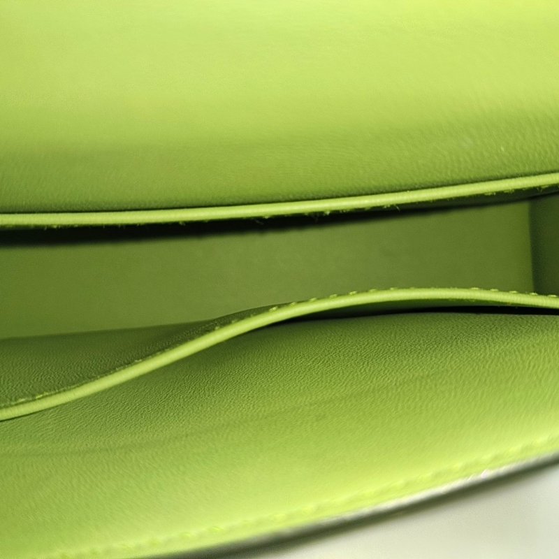 HERMÈS Verrou 仙人掌綠 Chèvre Mysore 山羊皮單肩包斜挎包 銀色五金 Y刻 9.8新-9