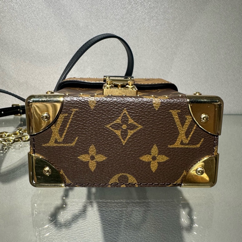 LOUIS VUITTON CAMERA BOX 老花满印锁扣开合链条 盒子包手机包手提单肩斜挎包-4