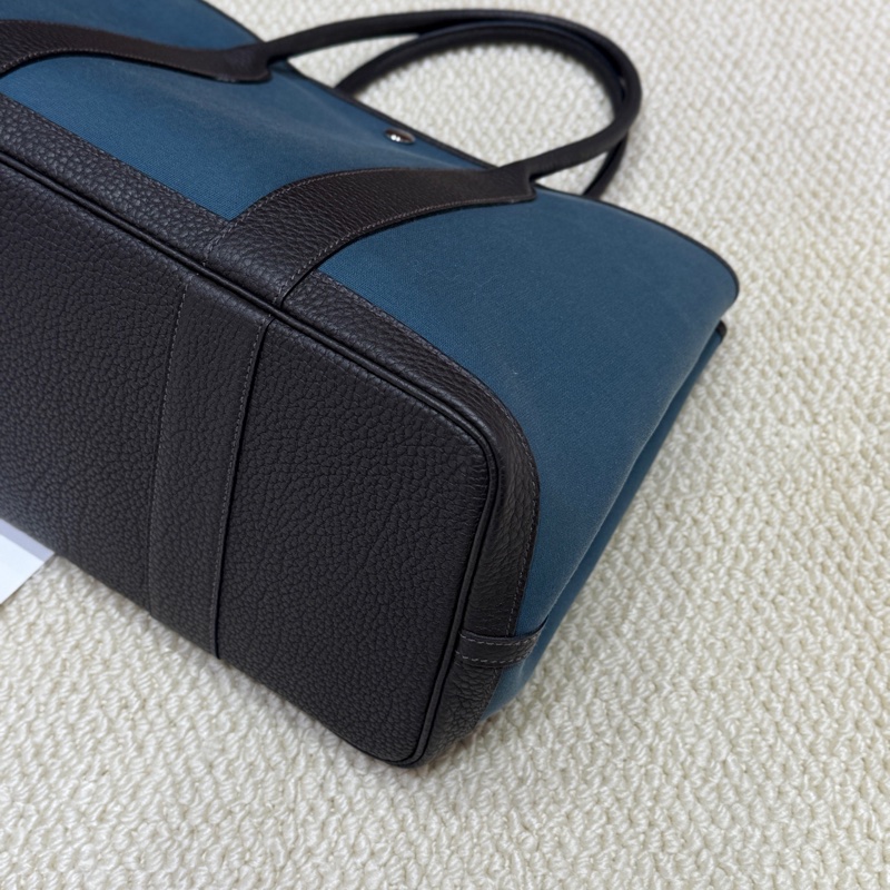 Hermes garden party36花園包 藍色拼烏木色 B刻-2