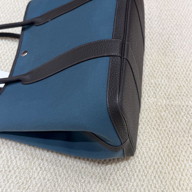 Hermes garden party36花園包 藍色拼烏木色 B刻-5