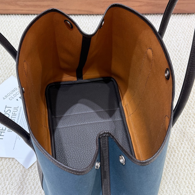 Hermes garden party36花園包 藍色拼烏木色 B刻-6