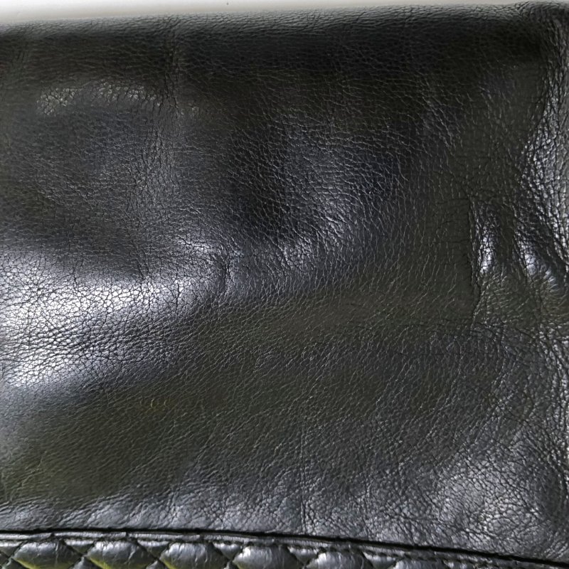 CHANEL BOY CHANEL 大號 黑色荔枝紋新牛皮菱格紋絎縫斜挎包 釕色五金 18開 可拆卸肩帶-14