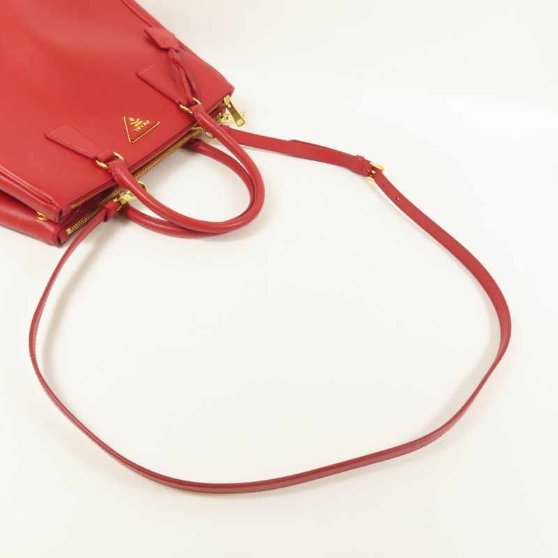 PRADA Saffiano皮革Shoulder Bag金扣手挽肩背兩用袋-4