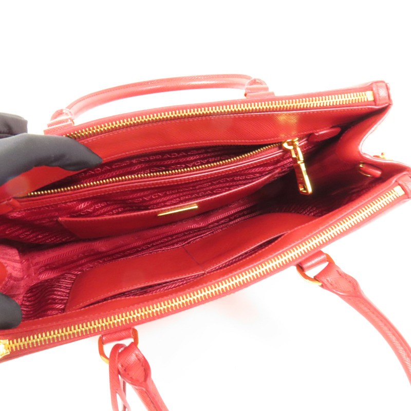 PRADA Saffiano皮革Shoulder Bag金扣手挽肩背兩用袋-5