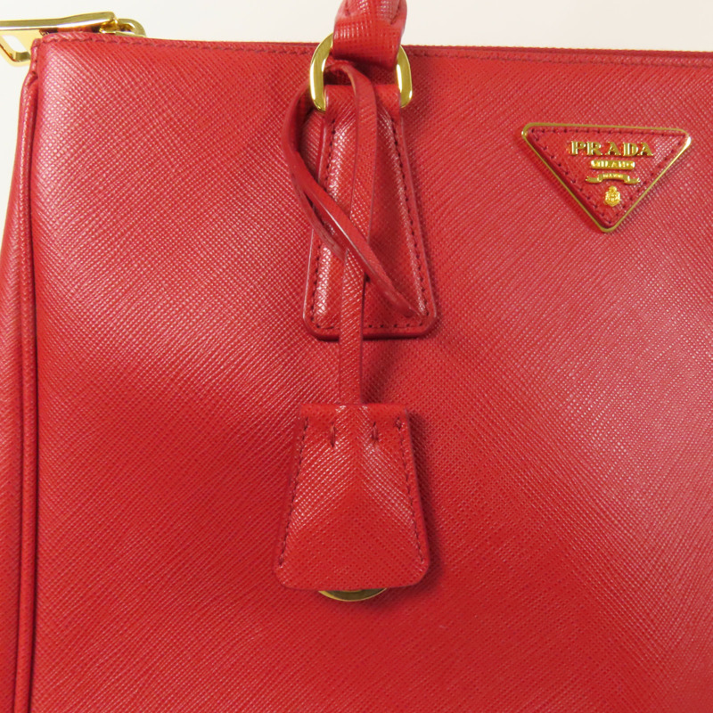 PRADA Saffiano皮革Shoulder Bag金扣手挽肩背兩用袋-9