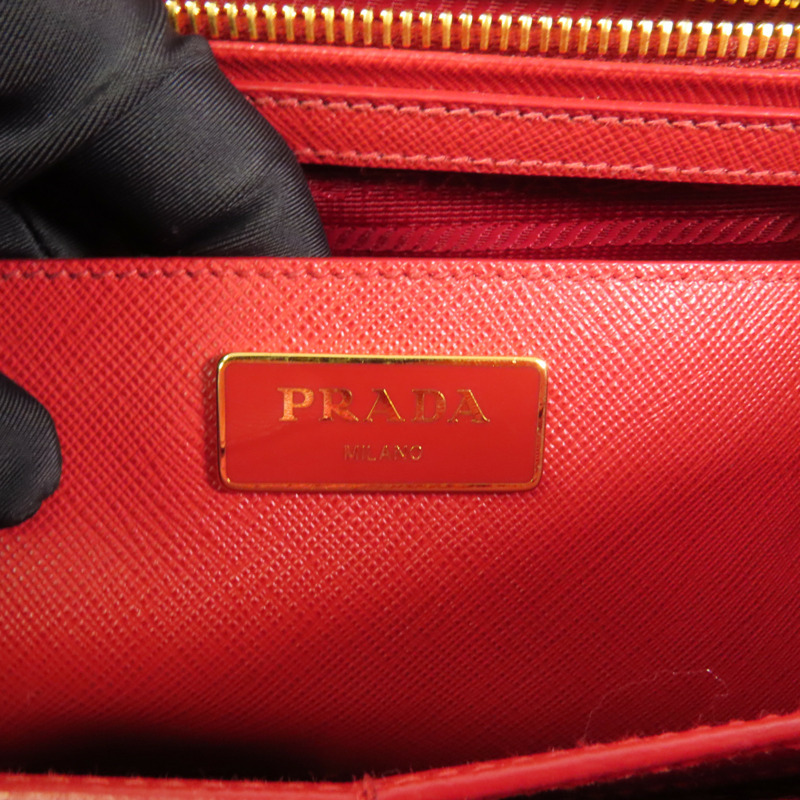 PRADA Saffiano皮革Shoulder Bag金扣手挽肩背兩用袋-10