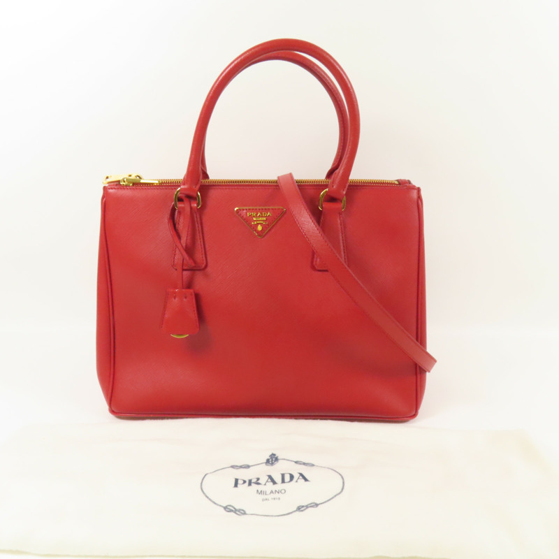 PRADA Saffiano皮革Shoulder Bag金扣手挽肩背兩用袋-13