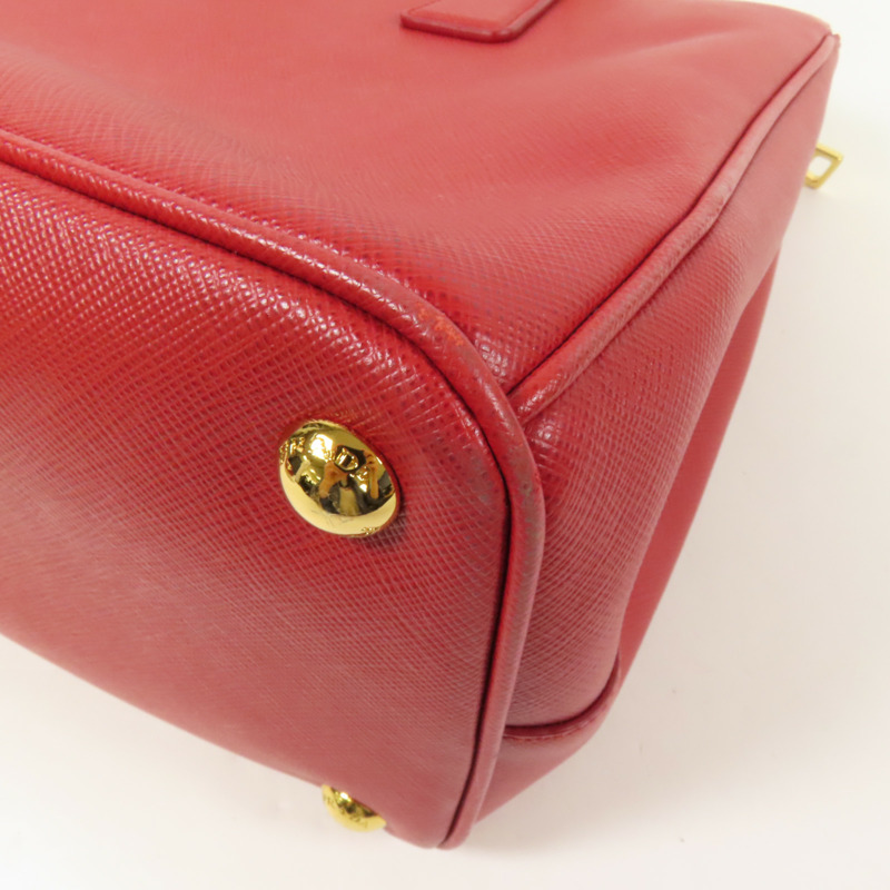 PRADA Saffiano皮革Shoulder Bag金扣手挽肩背兩用袋-17