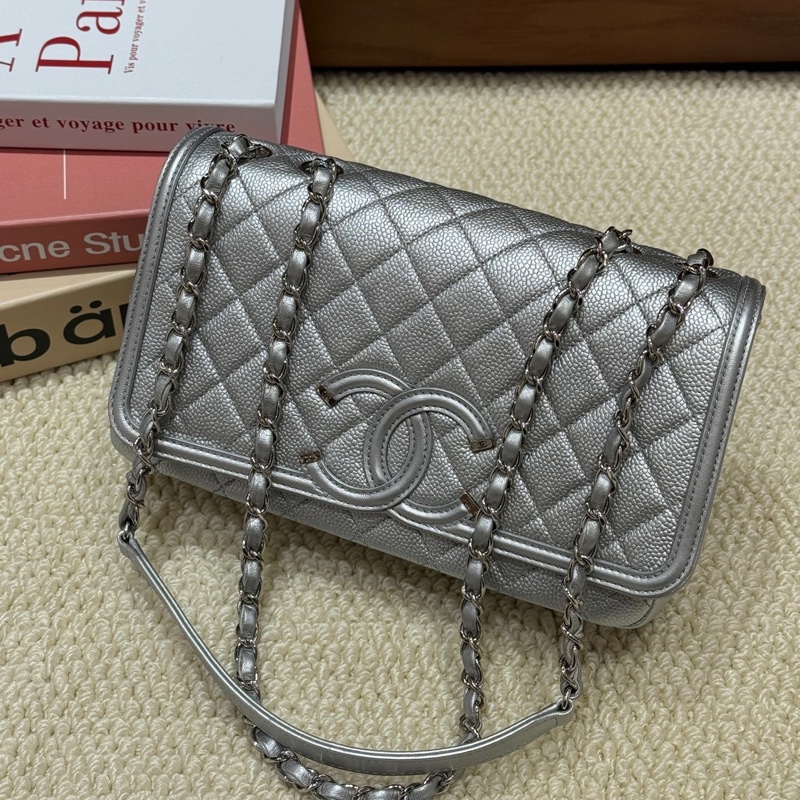 Chanel vanity filigree 大雙C鏈條包 22開 尺寸約22x13-0