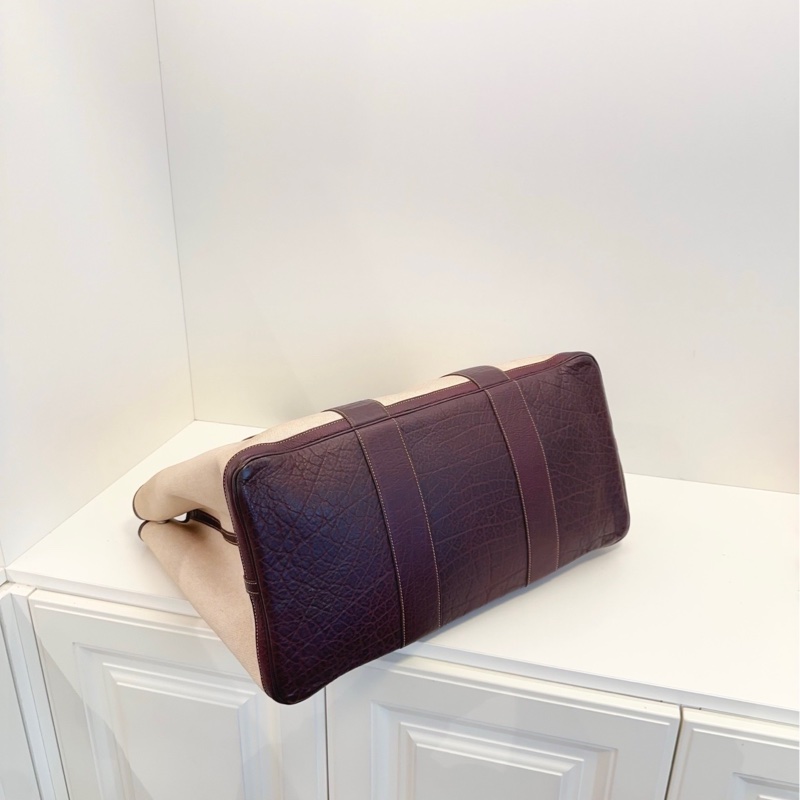 【近新閒置❤️】 Hermes Garden Party 30 銀扣 帆布拼牛皮 帆布包 手提包 單肩包 水泥灰拼黑色 米粽色-2