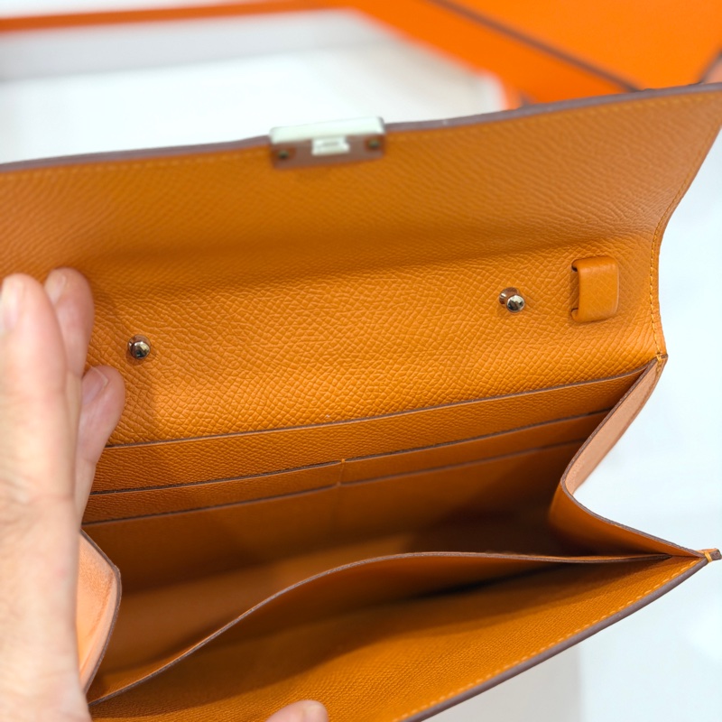 hermes 愛馬仕 clic 16 經典橙 愛馬仕橘 銀釦 手拿包 晚宴包 斜背包 側背包 肩背包-13