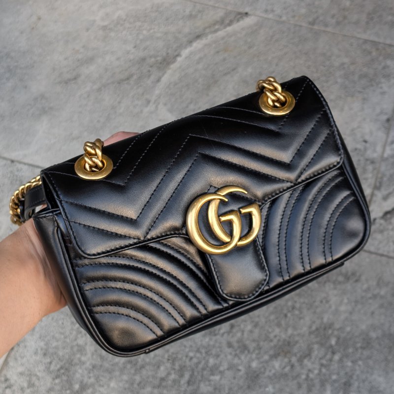 Gucci marmont 22黑金經典三用包-0