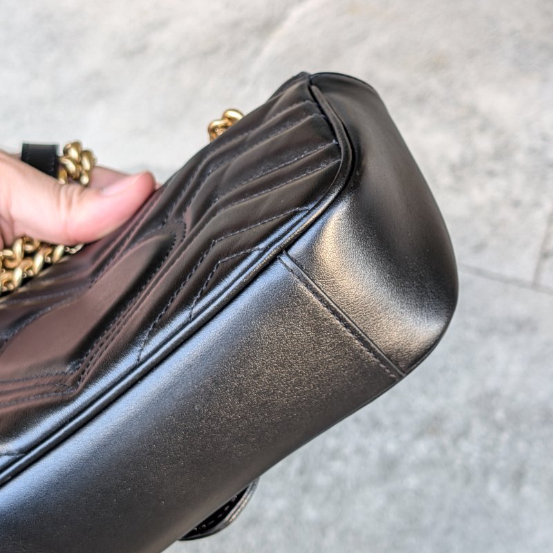 Gucci marmont 22黑金經典三用包-12