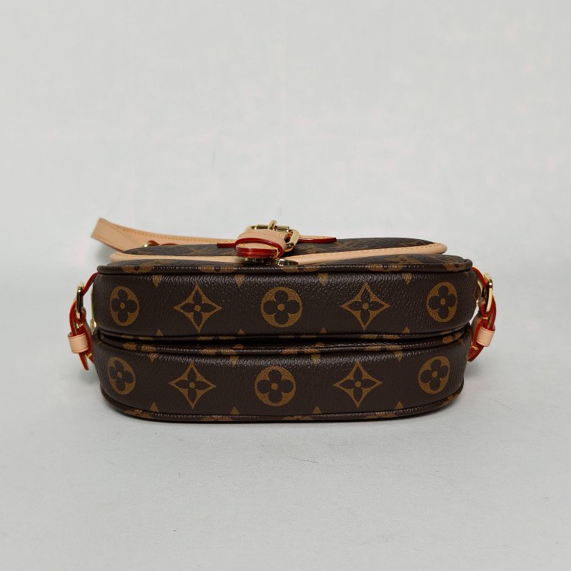 LOUIS VUITTON Saumur雙子星小號20老花PVC晶片肩背包-4