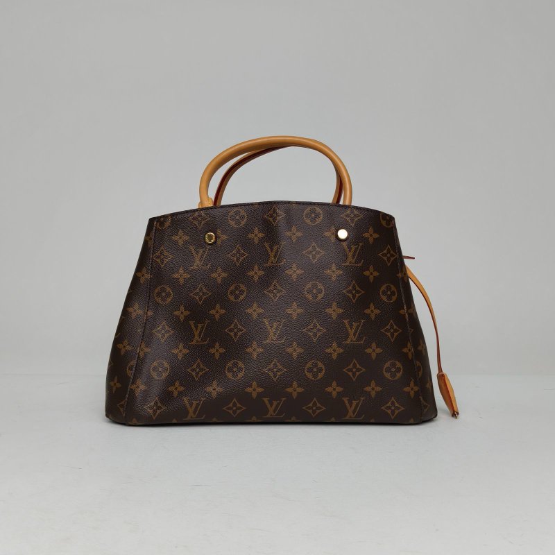 LOUIS VUITTON Montaigne蒙田中號33老花PVC金扣2016肩背包-2