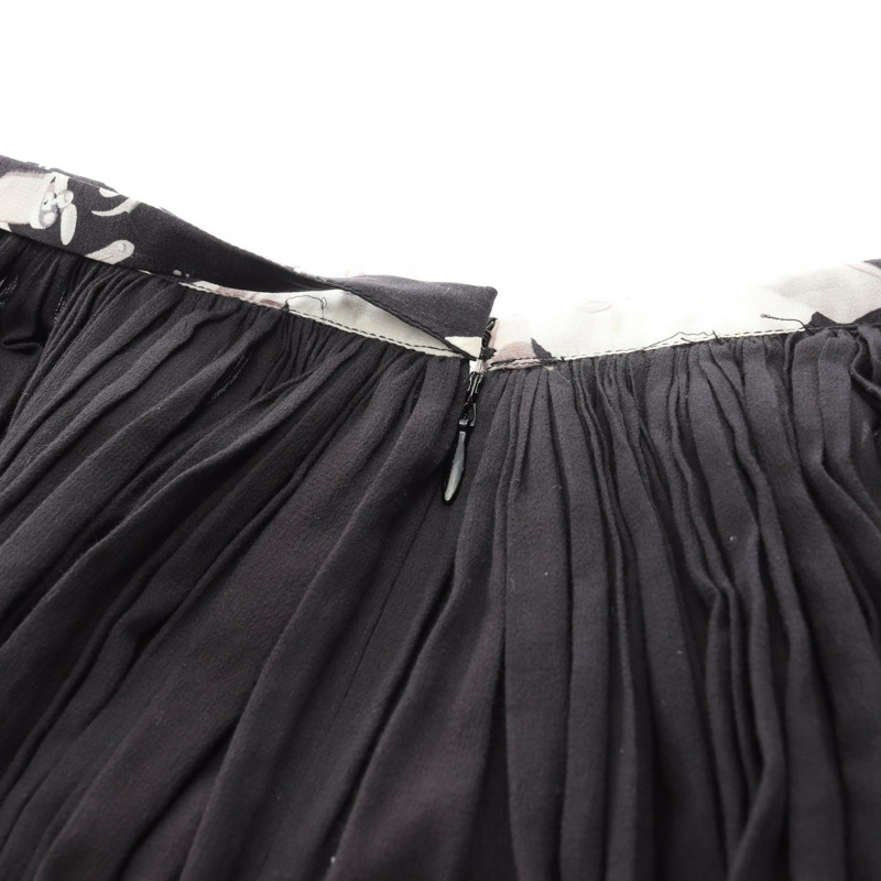 香奈兒荷葉邊裙 P28794W03736 棉絲混紡 黑色 多色 二手 女款 40碼-4