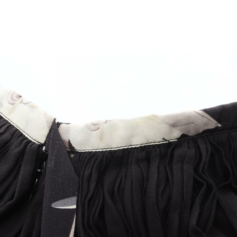 香奈兒荷葉邊裙 P28794W03736 棉絲混紡 黑色 多色 二手 女款 40碼-5