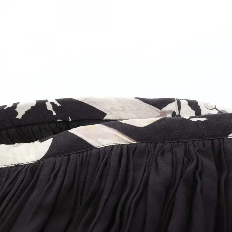 香奈兒荷葉邊裙 P28794W03736 棉絲混紡 黑色 多色 二手 女款 40碼-7