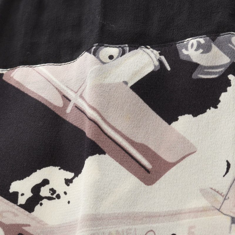 香奈兒荷葉邊裙 P28794W03736 棉絲混紡 黑色 多色 二手 女款 40碼-10
